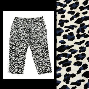 Attyre Woman’s Sz 14 P Cropped Capri Pants Stretch Pull On Animal Print 21” L